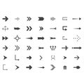 Arrows vector collection with elegant style and black color. 42 arow icons set