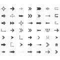 Arrows vector collection with elegant style and black color. 49 arow icons set Royalty Free Stock Photo