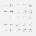 Arrows vector icon set. Rounded thin and light minimalistic arrow design for your projects, check them out. Desktop and mobile app