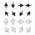 Arrows vector set isolated, direction pointer arrows, up down left right mouse arrow icon