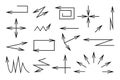 Arrows vector set on white background line art hand drawn arrows collection many isolated design elements Royalty Free Stock Photo