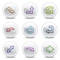 Arrows web colour icons, white circle buttons Royalty Free Stock Photo