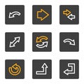 Arrows web icons, grey buttons series Royalty Free Stock Photo