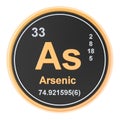 Arsenic As chemical element. 3D rendering