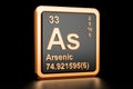 Arsenic As chemical element. 3D rendering