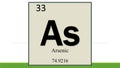 Arsenic chemical element symbol on wide gray abstract background Royalty Free Stock Photo