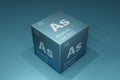 Arsenic, 3D background of symbols of the elements of the periodic table, atomic number, atomic weight, name and symbol. Education Royalty Free Stock Photo
