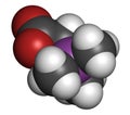 Arsenobetaine organoarsenic molecule. Main source of arsenic present in fish. Atoms are represented as spheres with conventional