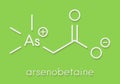 Arsenobetaine organoarsenic molecule. Main source of arsenic present in fish. Skeletal formula.