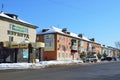 Arsenyev, Russia, January, 28, 2017. Cars on Lomonosov street in Arsenyev