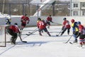 ARSENYEV, RUSSIA - FEB 22: Ice Hockey, the game of regional amateur teams on February 22, 2016 in Arsenyev, Russia