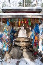 Statue of Sagaan Ubgen, the white elder, in the center of the three springs of the resort park. Opened in 2014. Authors Tsyzhipov