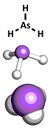 Arsine toxic gas molecule. Arsine is a volatile arsenic compound