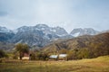 ARSLANBOB, KYRGYZSTAN: View of Arslanbob village in southern Kyrgyzstan, with mountains in the background during autumn.