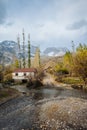 ARSLANBOB, KYRGYZSTAN: View of Arslanbob village in southern Kyrgyzstan, with mountains in the background during autumn.