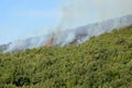 An arson attack on the mountains Prenestini of Castel San Pietro - Lazio Royalty Free Stock Photo