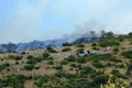 An arson attack on the mountains Prenestini of Castel San Pietro - Lazio Royalty Free Stock Photo