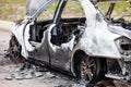 Arson fire burnt wheel car vehicle junk