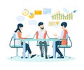Illustration of a work team having a meeting Royalty Free Stock Photo