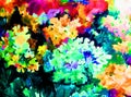 Watercolor art background colorful summer fresh flower violet white yellow festival Royalty Free Stock Photo