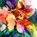 Watercolor art abstract background floral exotic flower texture wet wash blurred fantasy Royalty Free Stock Photo