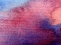 Watercolor art background abstract sky sunrise sunset textured wet wash blurred fantasy Royalty Free Stock Photo