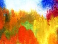 Watercolor art background abstract sky forest autumn wet wash blurred fantasy Royalty Free Stock Photo