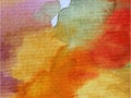 Watercolor art background abstract dye brown red yellow warm desert wet wash blurred fantasy Royalty Free Stock Photo