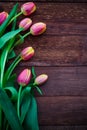 Art abstract background spring tulips wooden design Royalty Free Stock Photo