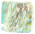 Art Abstract color acrylic and watercolor monotype painting. Gel printing plate. Canvas texture background. Isolated on white