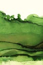 Art Abstract Green painting blots landscape vertical background. Alcohol ink colors. Marble texture