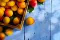 Art abstract market background fruits on a wooden background