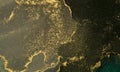 Art Abstract paint blots horizontal background. Alcohol ink black and gold colors. Marble texture