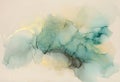 Art Abstract smoke painting blots horizontal background. Alcohol ink blue, beige and gold colors. Marble texture Royalty Free Stock Photo