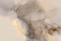 Art Abstract smoke painting blots horizontal copy space background. Alcohol ink beige and gold colors. Marble texture Royalty Free Stock Photo