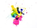 Art abstract water-coloured painted blot. Royalty Free Stock Photo