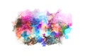 Art Abstract  watercolor and acrylic flow rainbow blot painting. Color texture cloud on white background Royalty Free Stock Photo