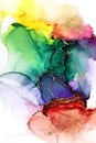 Art Abstract watercolor flow blot painting. Rainbow Color canvas marble texture background. Alcohol ink Royalty Free Stock Photo