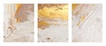 Art Abstract acrylic and watercolor smear blot painting. Beige, brown and gold Color canvas texture horizontal background