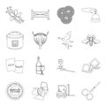 Art, alcohol, cooking and other web icon in outline style. transport, travel, medicine icons in set collection.