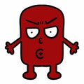 angry red monster cartoon character Royalty Free Stock Photo