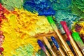 Different Artist brushes close-up view Royalty Free Stock Photo