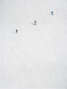 Art and artistic view of three freeride snowboarders and skier