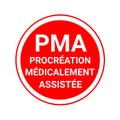 ART, Assisted reproductive technology symbol, called PMA, procreation medicalement assistee in french language Royalty Free Stock Photo