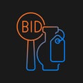 Art auction gradient vector icon for dark theme Royalty Free Stock Photo