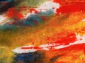 Watercolor art background abstract creative strokes colorful textured wet wash blurred Royalty Free Stock Photo