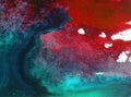 Watercolor art background abstract splash blue red colorful textured wet wash blurred sea storm Royalty Free Stock Photo