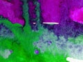 Watercolor art background abstract blue violet green overflow colorful textured wet wash blurred Royalty Free Stock Photo