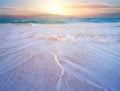 Art beautiful sunset seaside Landscape of paradise tropical island sandy beach Royalty Free Stock Photo