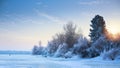 art beautiful winter background; winter landscape On A Hoar Frost Royalty Free Stock Photo